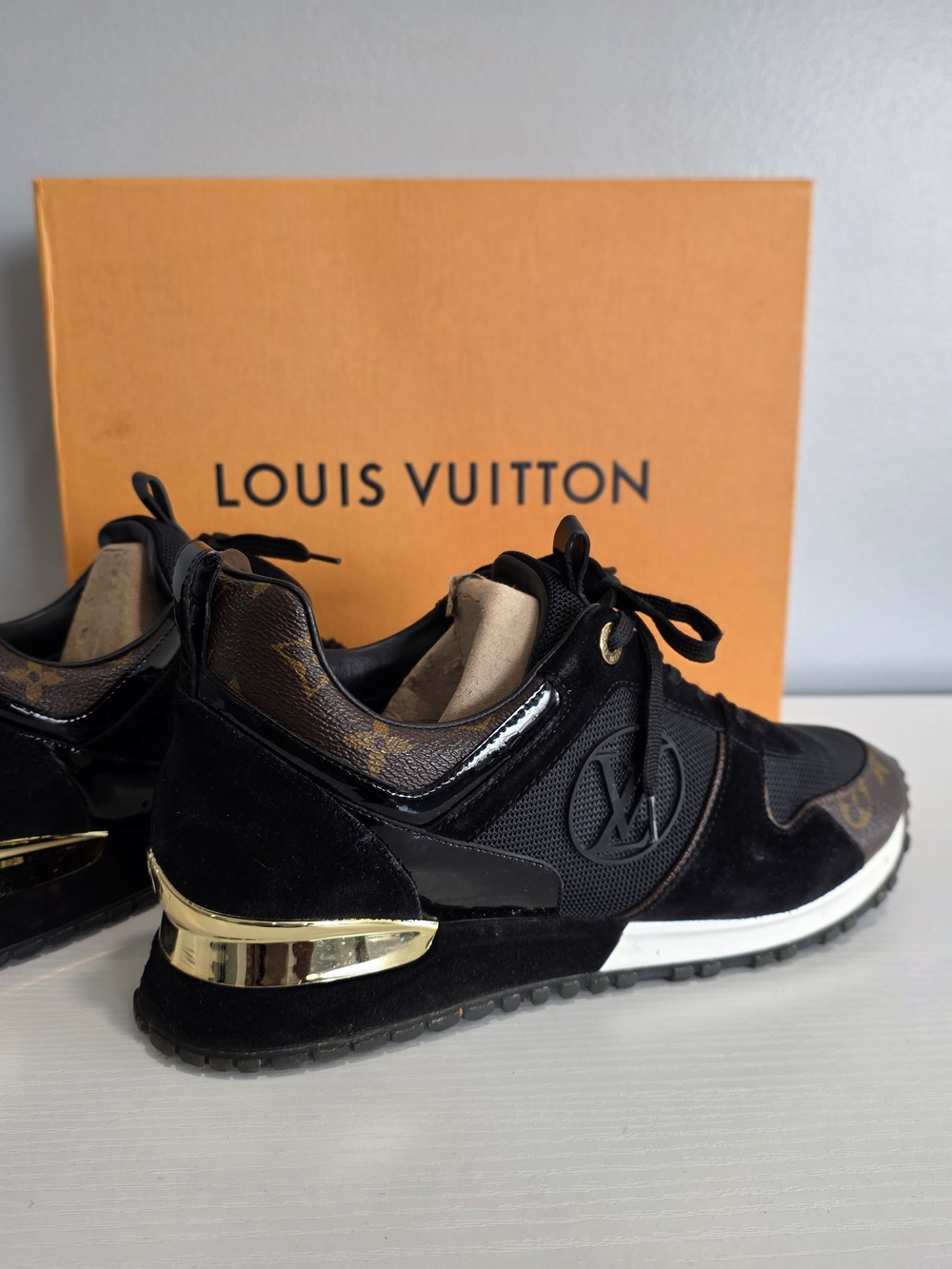 Louis Vuitton Black & Monogram Runner Sneakers
